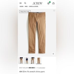 Men’s J. Crew 484 stretch chino. NWT. 36/32